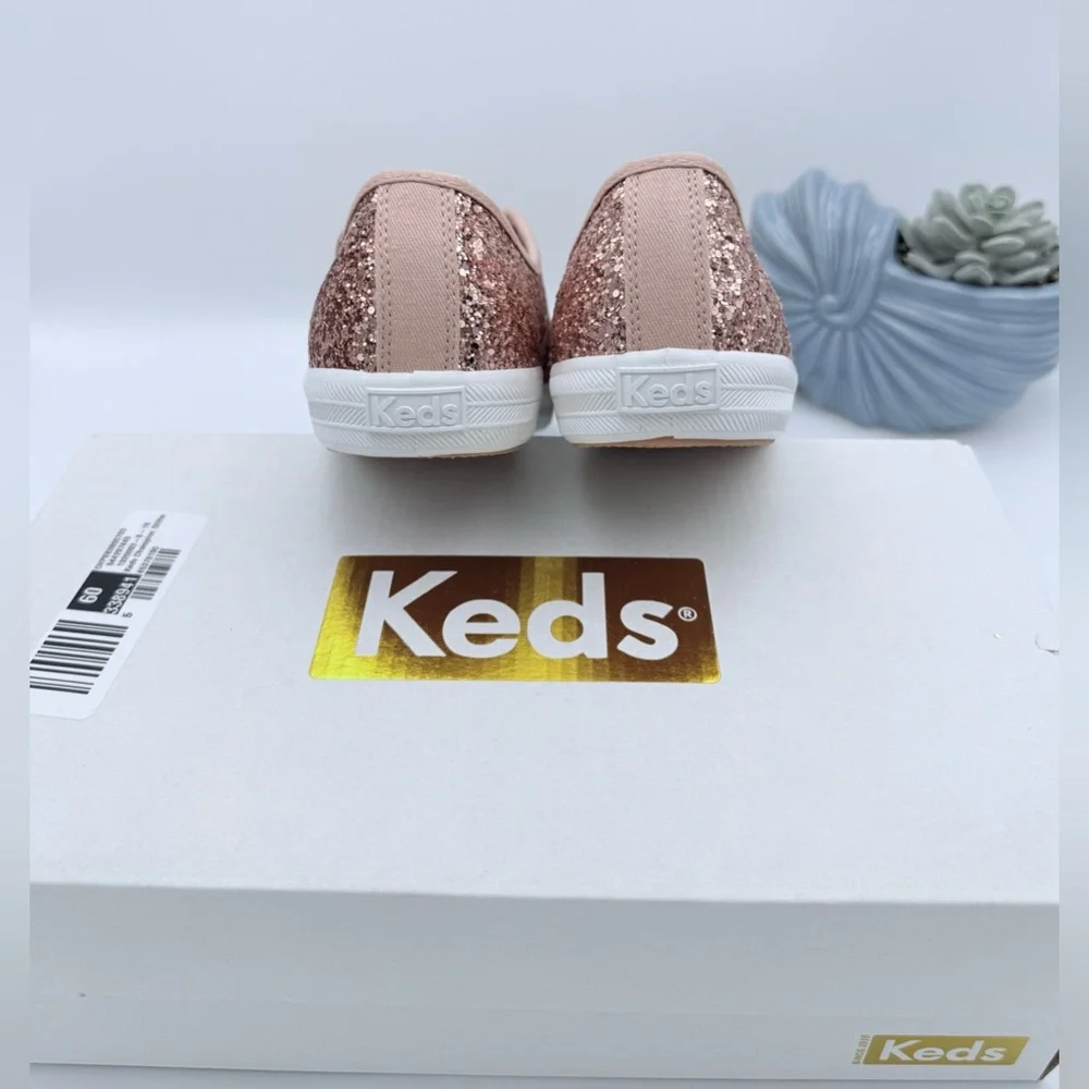 KEDS Sz 9 Women's Glitter Rose Gold NIB - Picture 5 of 8